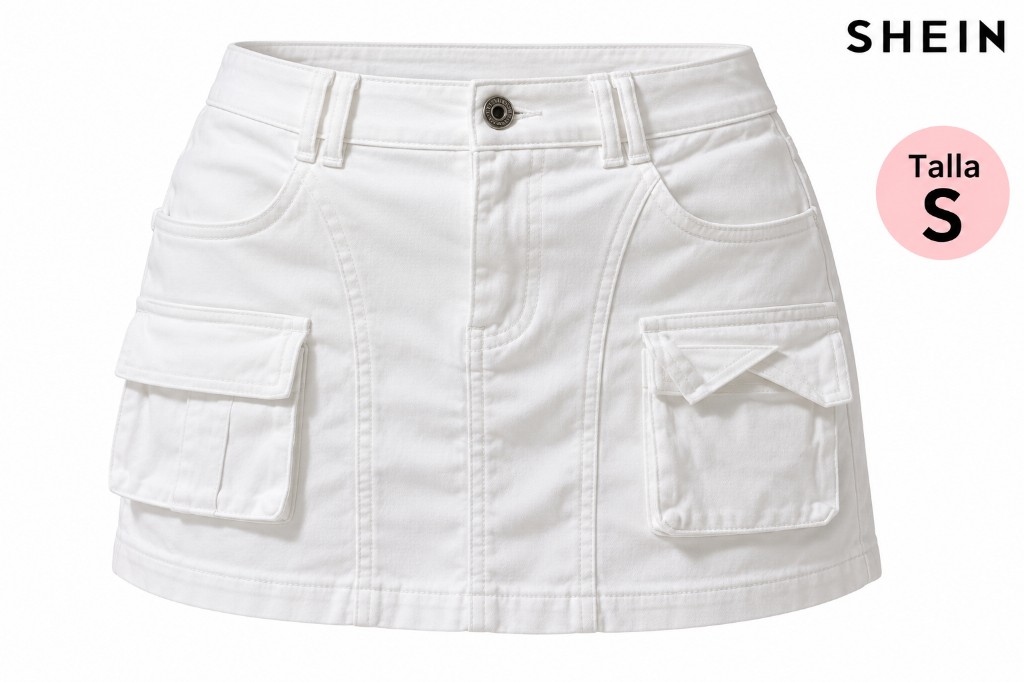 SHEIN falda blanca cargo
