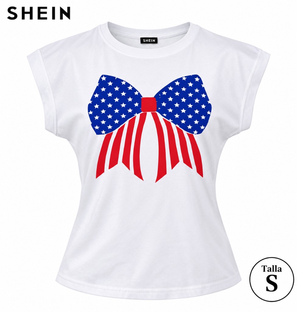 SHEIN camiseta blanca lazo COD 1024