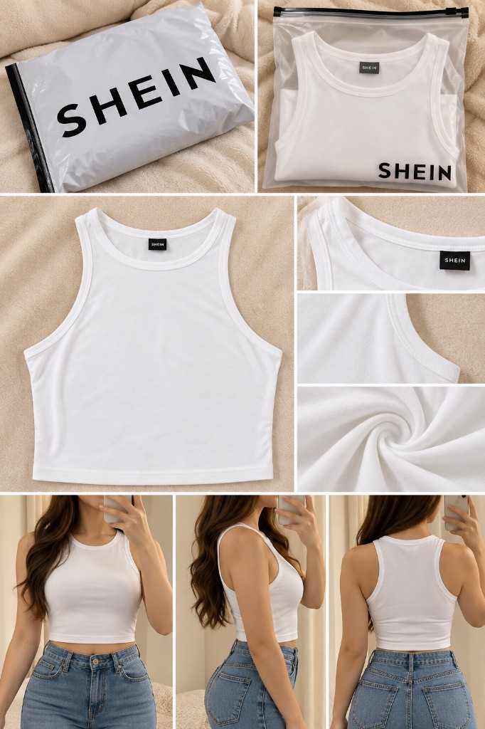 SHEIN camiseta sin mangas blanca COD 1019