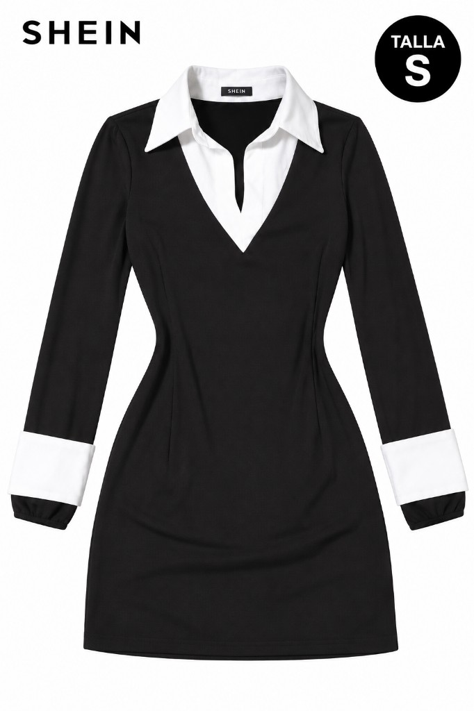 SHEIN vestido negro y blanco COD 1012