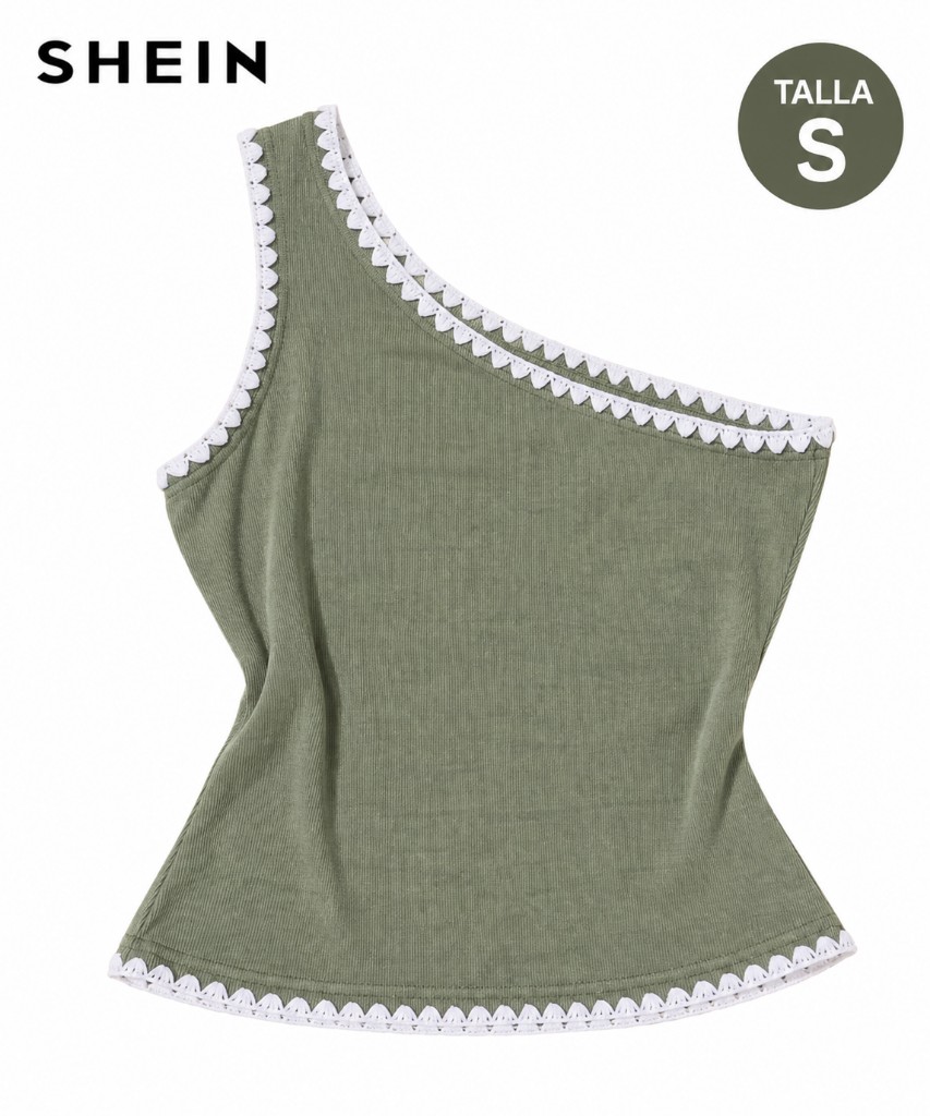 SHEIN blusa verde una manga COD 1015