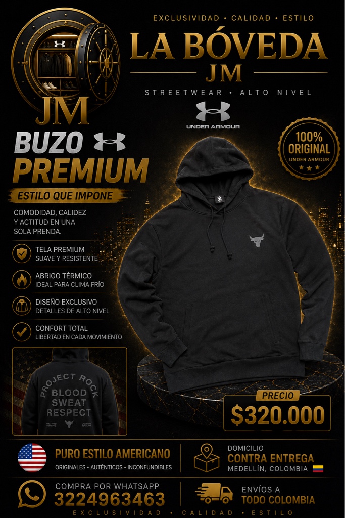 Under Armour buzo negro premium