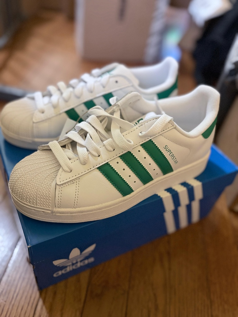Adidas Superstar blancas/verde 6.5us