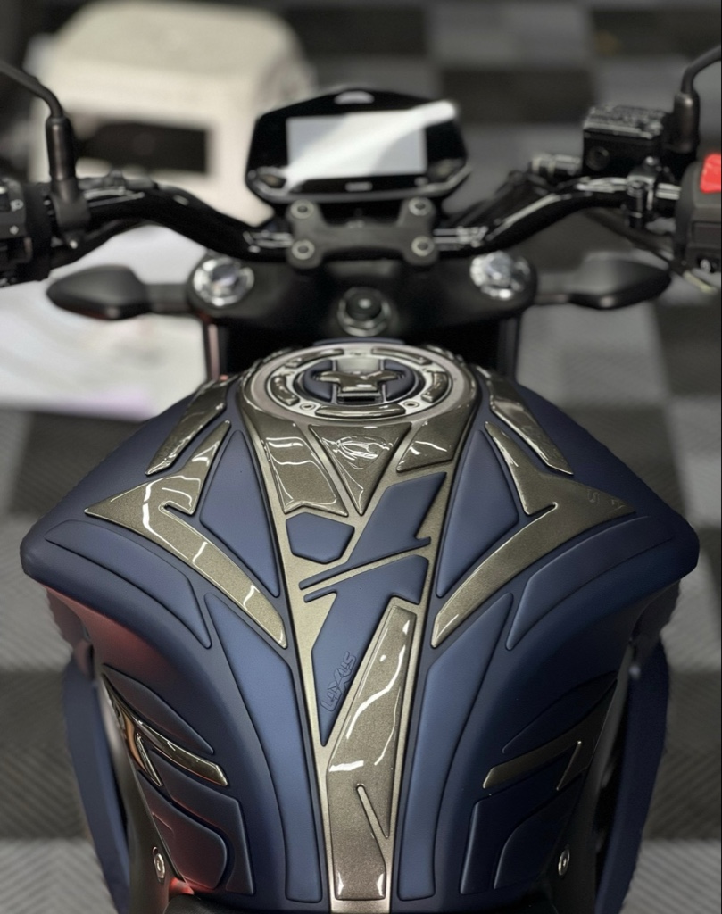 Protector de tanque azul Cazorla gris gixxer