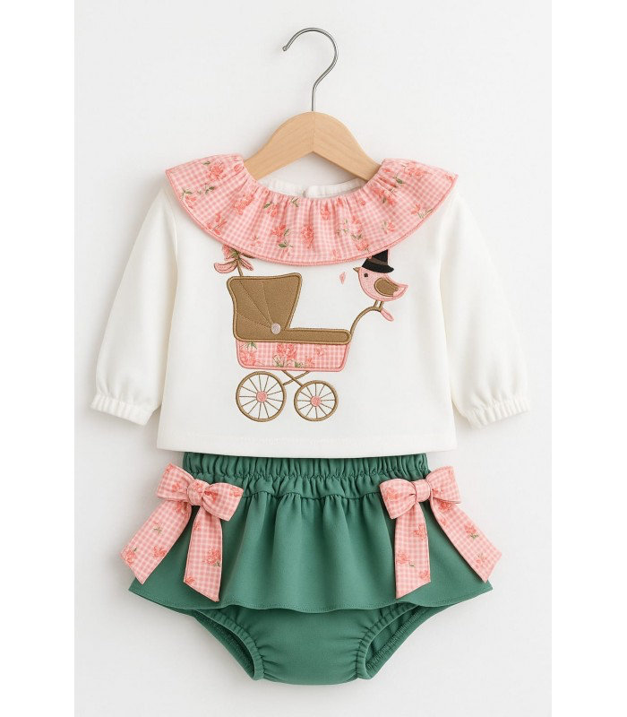 Conjunto beba carro blanco