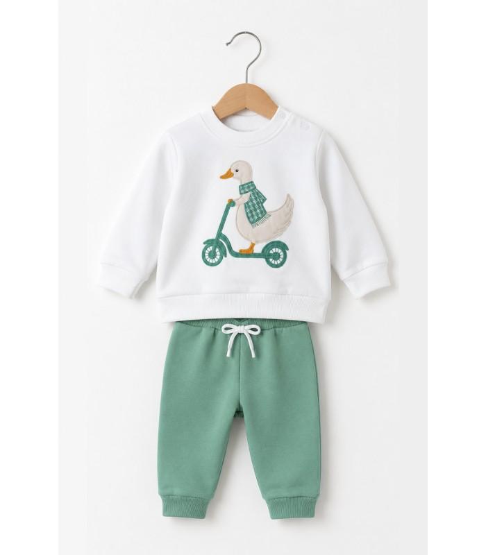 Chándal bebé pato bufanda patín verde