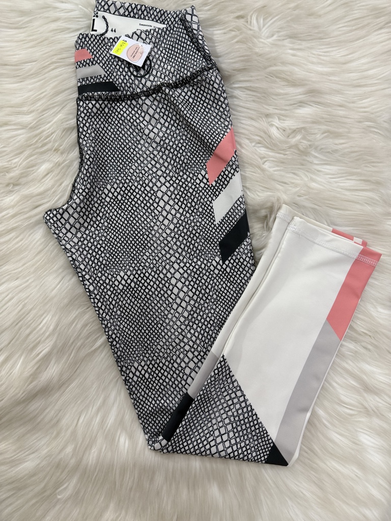 Calza gris con detalles rosa talle L
