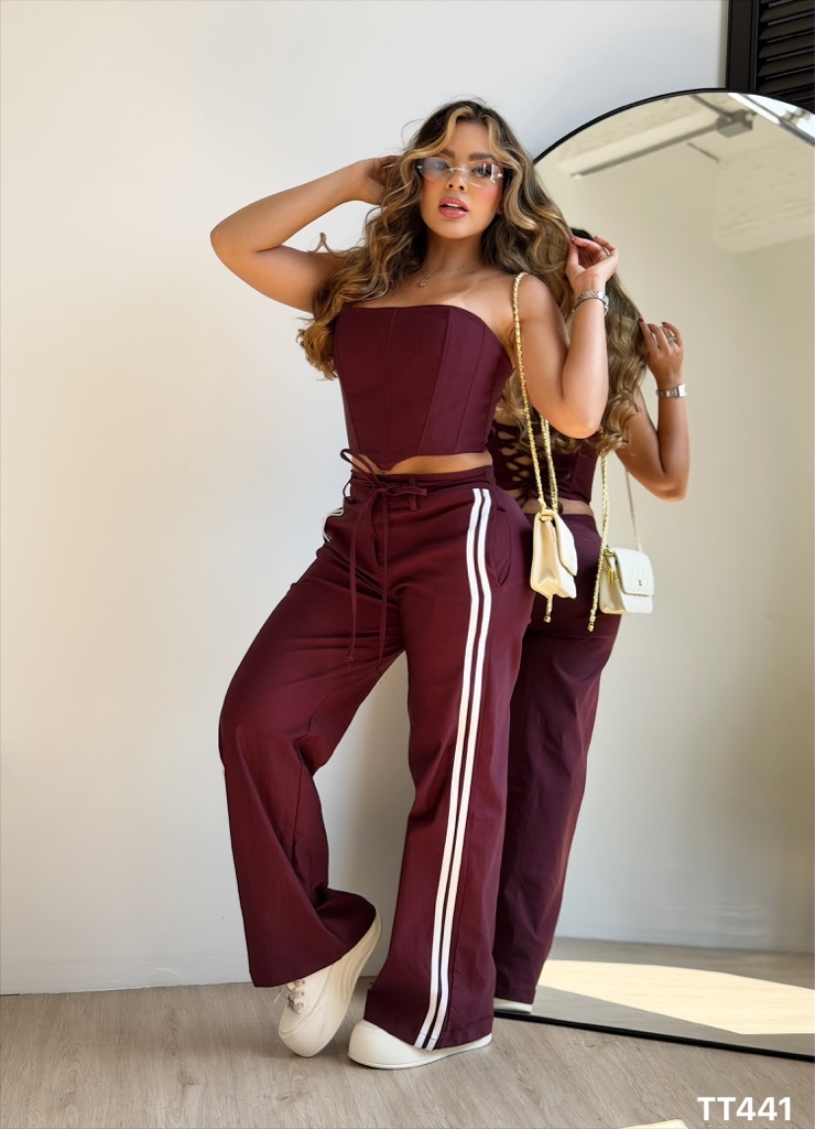 CONJUNTO CORSET VINOTINTO