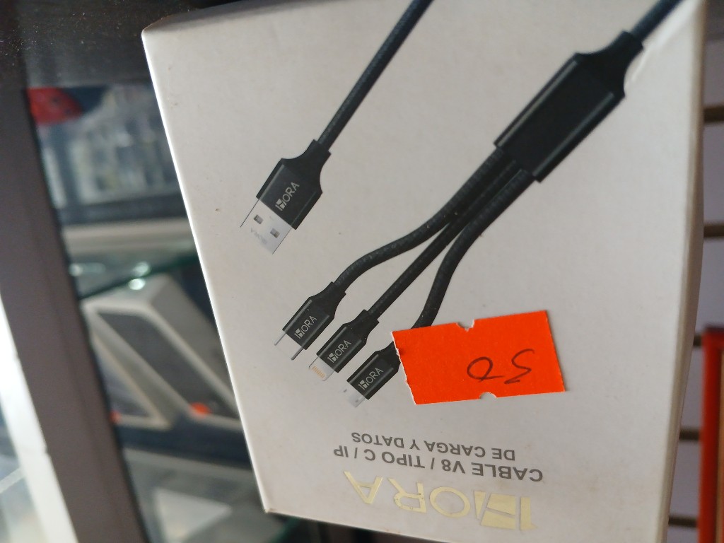 Cable hora 3 en 1 V8 tipo C 1P