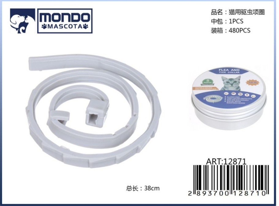 Mondo Mascota collar antipulgas blanco