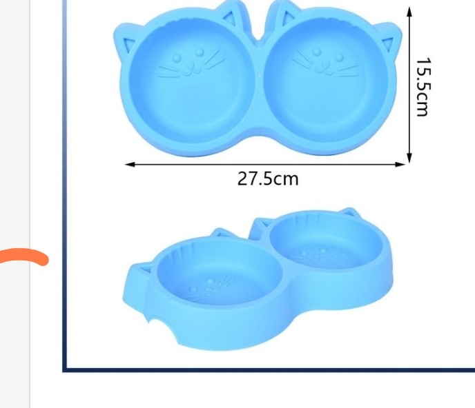 Plato doble gato azul