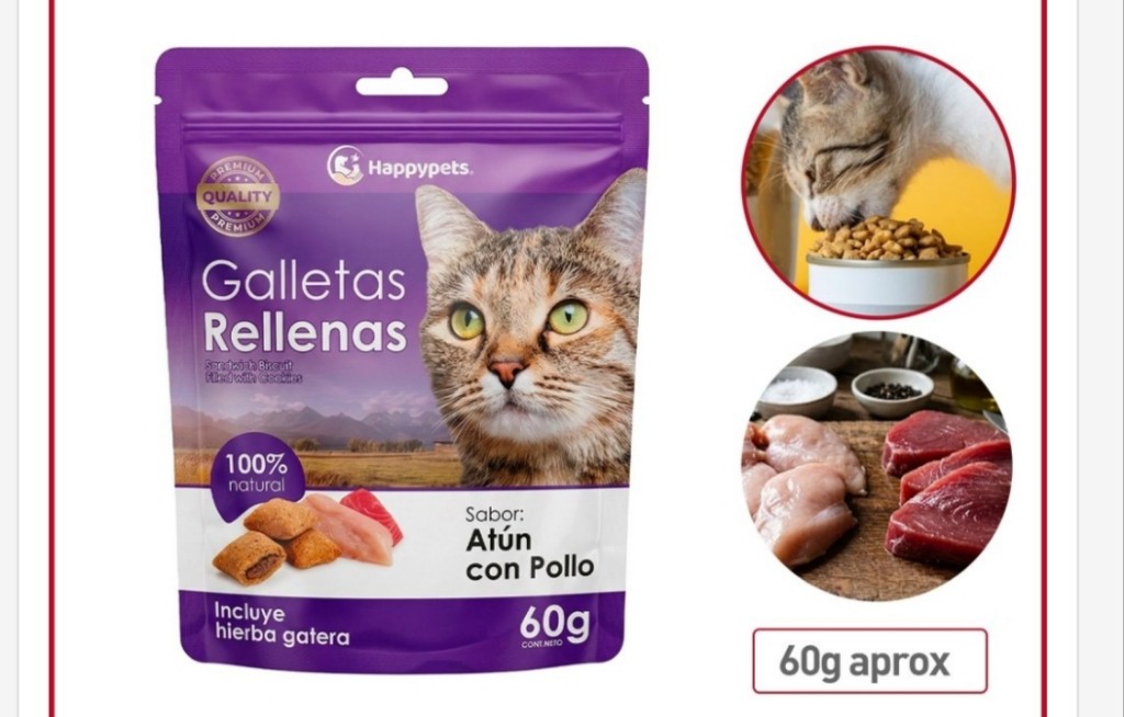 Happypets Galletas Rellenas Atún con Pollo 60g