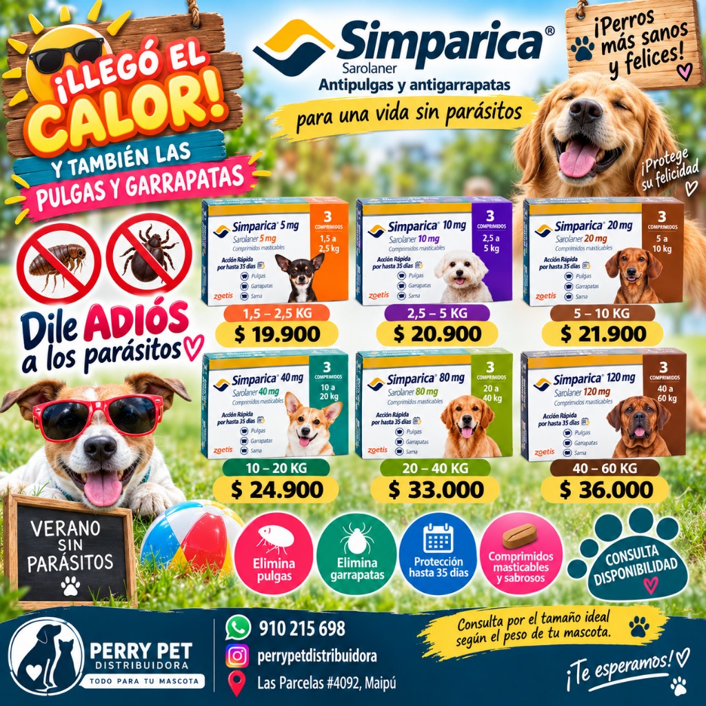 Simparica comprimidos antiparasitarios