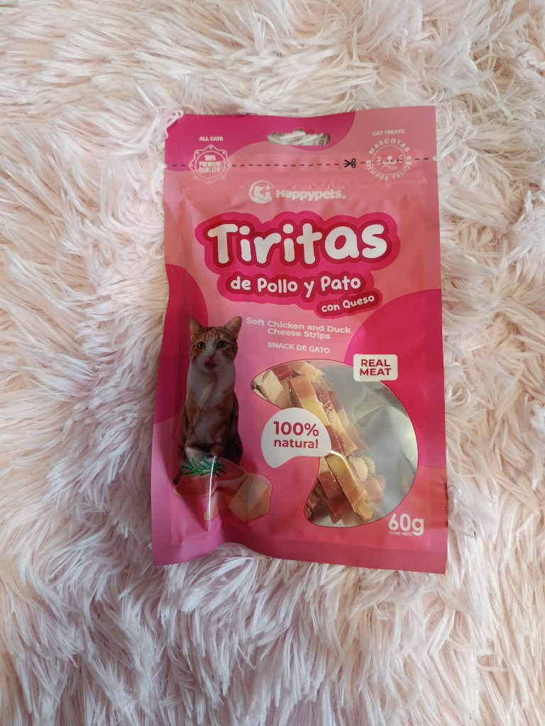 Happypets Tiritas gato pollo y pato con queso