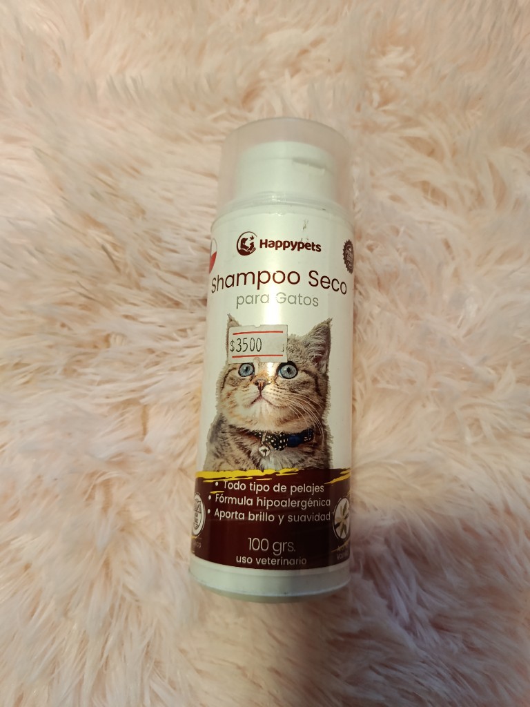 Happypets shampoo seco gatos aroma vainilla