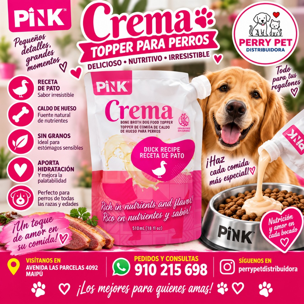 PINK Crema toppper perro pato 510ml