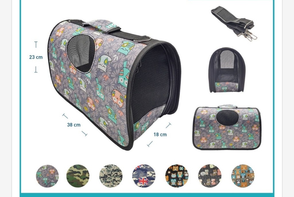 Transportadora mascotas estampada