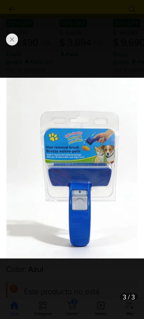 Cepillo autolimpiable azul
