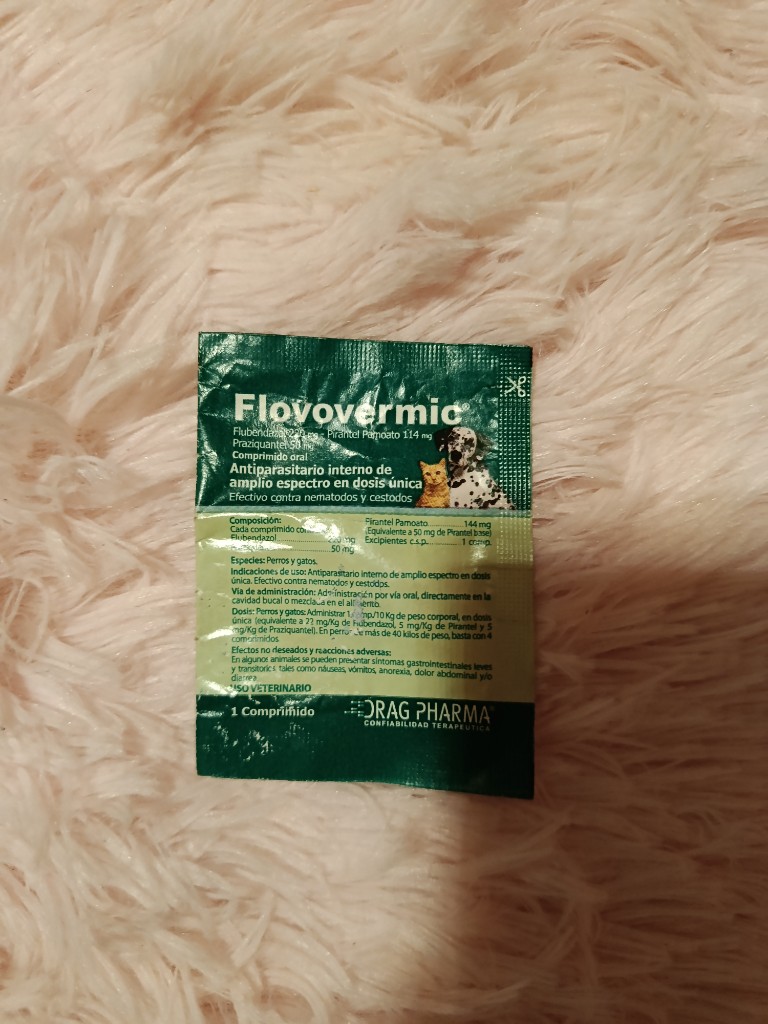 Flovovermic comprimido antiparasitario