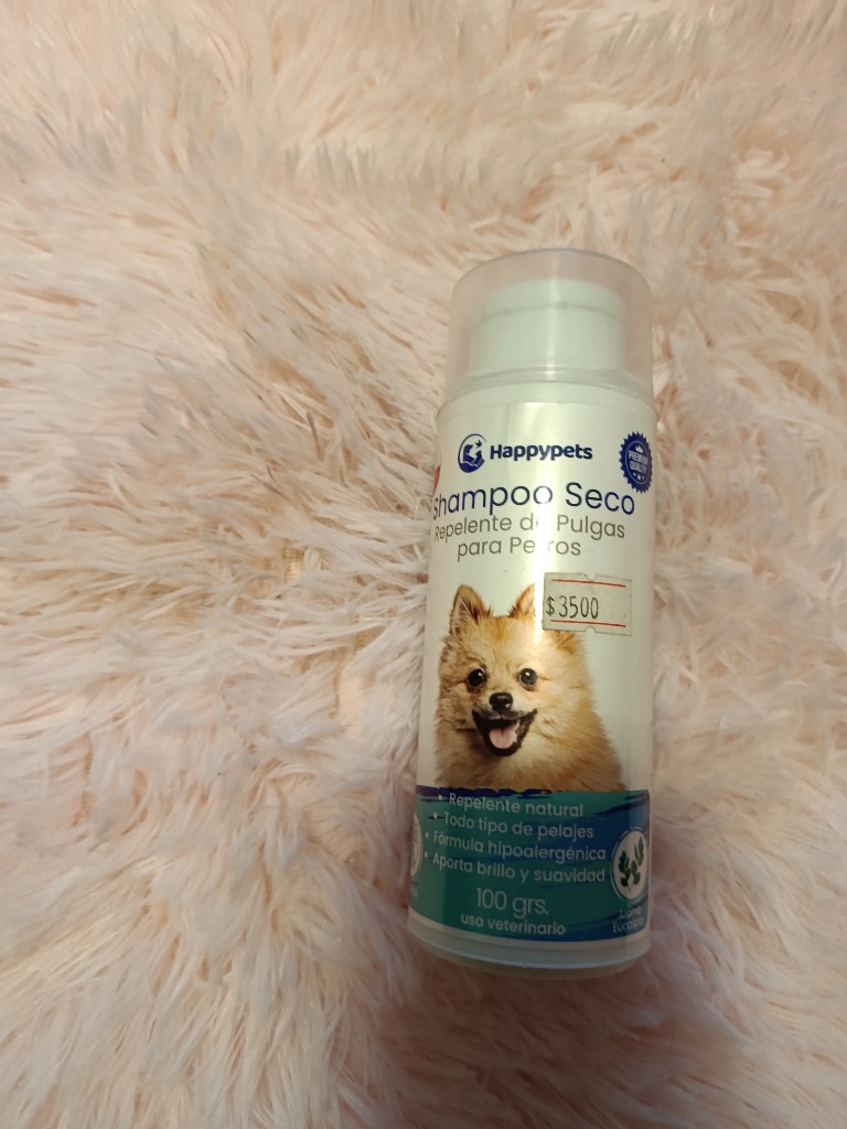 Happypets shampoo seco repelente pulgas perros