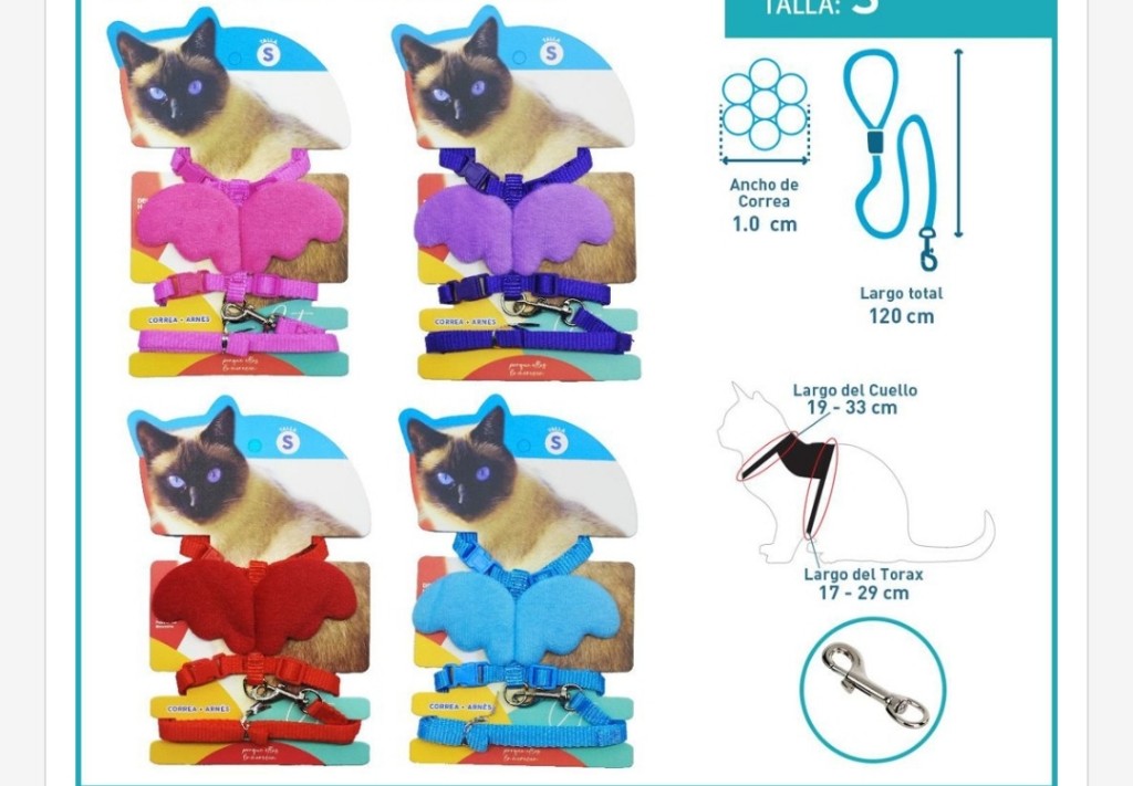 Arnes mariposa para gato talla S
