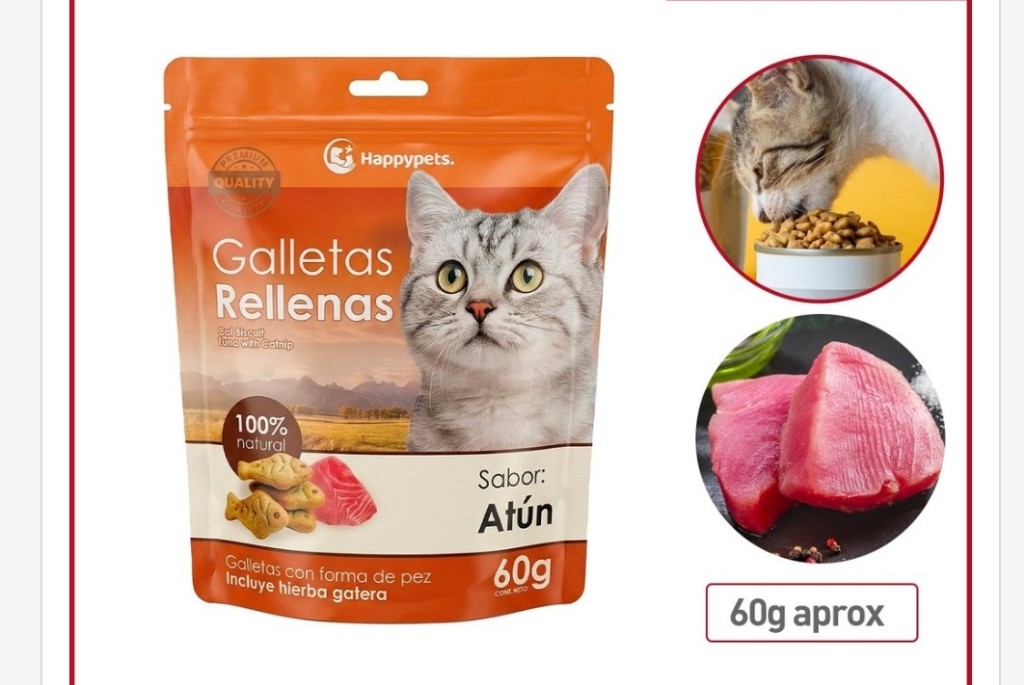 Happypets galletas rellenas atún 60g