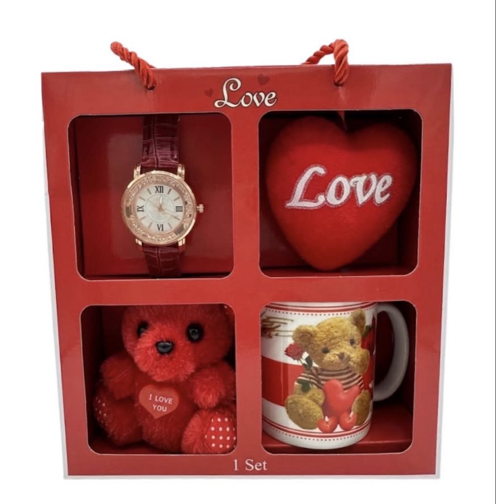 Love Gift Combo Box with Watch, Mua & Teddy (1 Set)