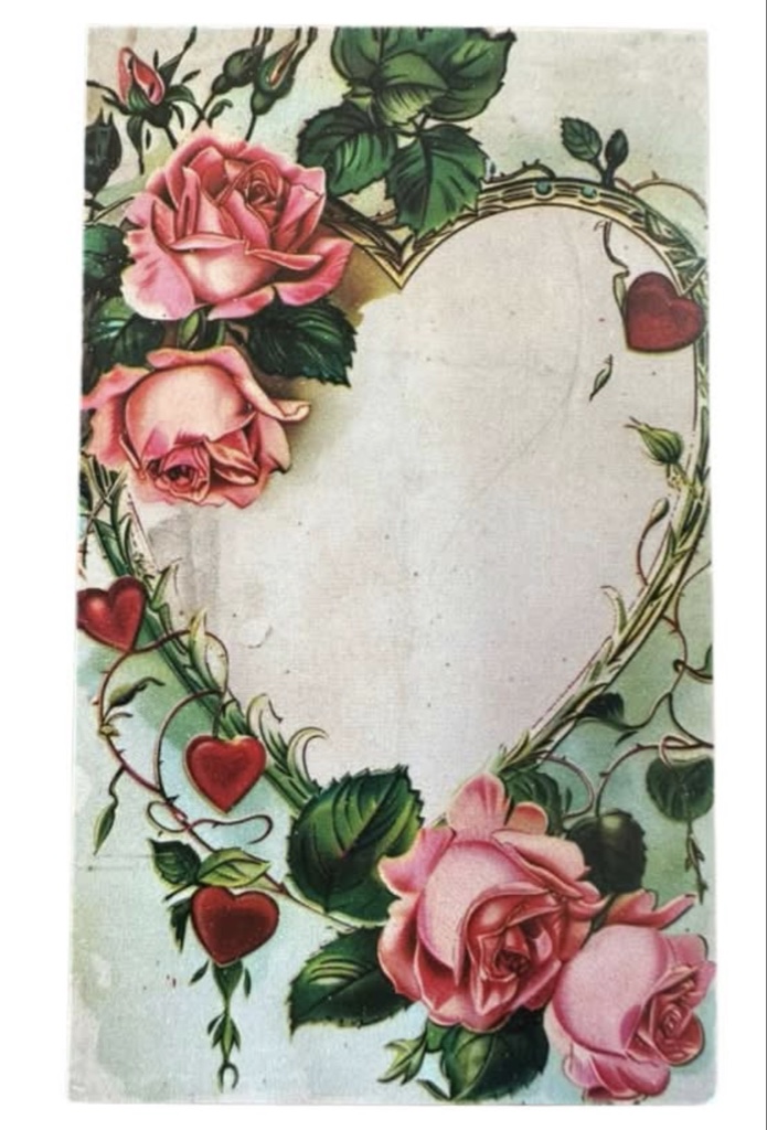 Vintage Rose Heart Greeting Card (1 Each)