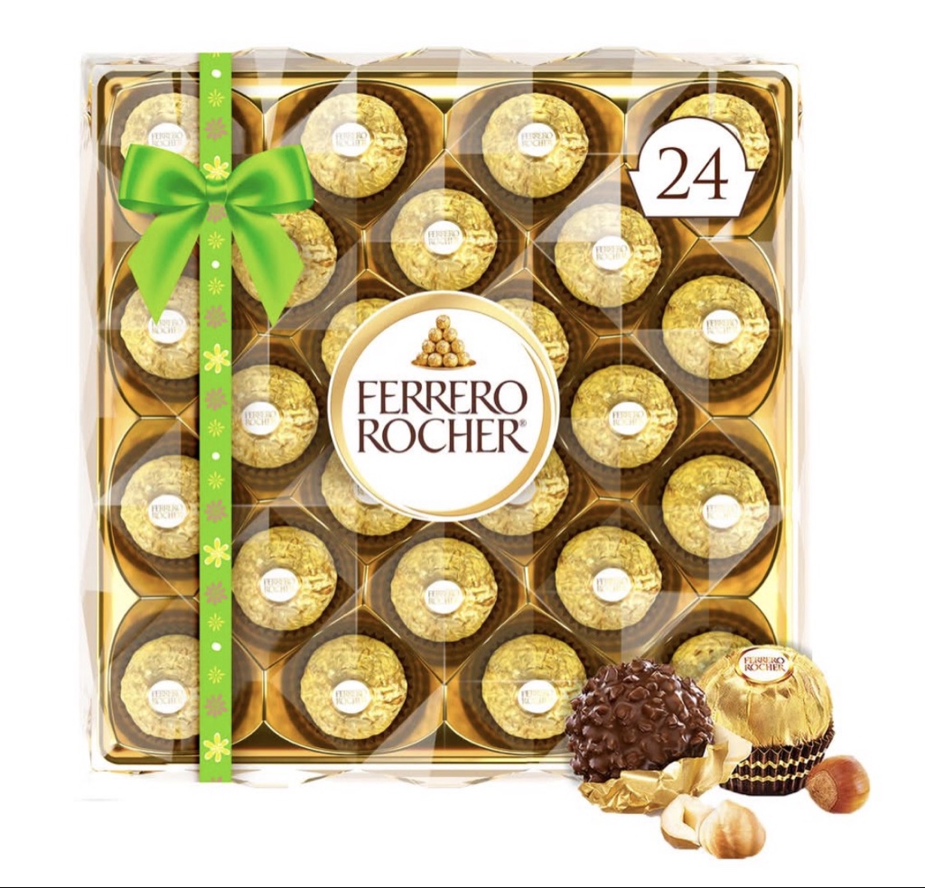 Ferrero Rocher Gourmet Milk Chocolate Hazelnut Easter Gift Box (10.6 oz, 25 ct)