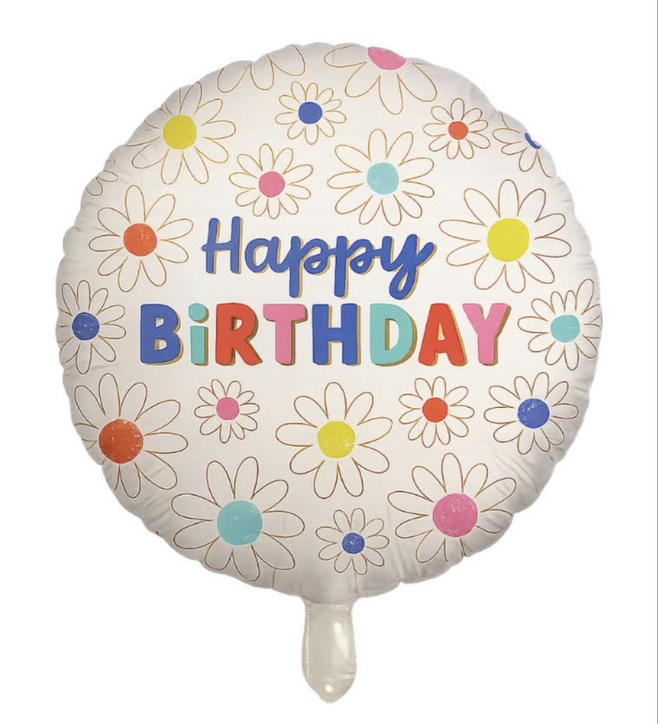 Happy Birthday Floral Foil Balloon (18 inch) (1 Each)