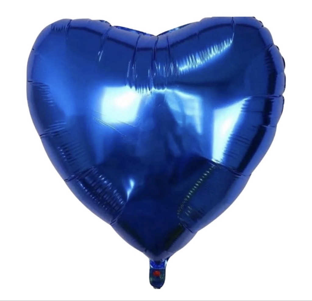 Blue Heart-Shaped Foil Balloon (12 Inch) (1 Each)