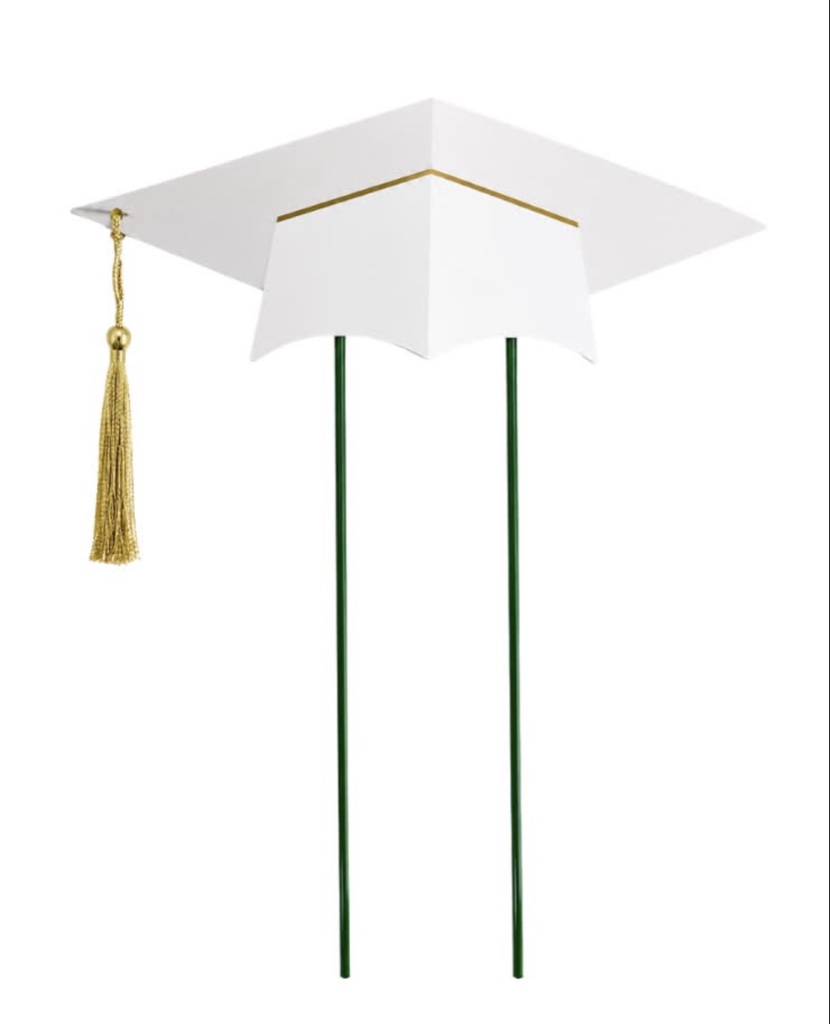 Graduation Stick Hat White (Large) (1 Each)