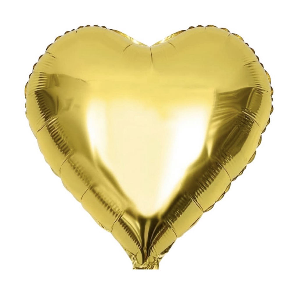 Gold Heart-Shaped Foil Balloon (20 inch) (1 Each)