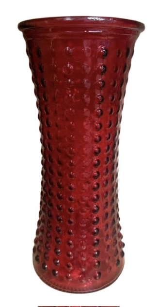 Red Textured Glass Vase (Medium) (1 Each)