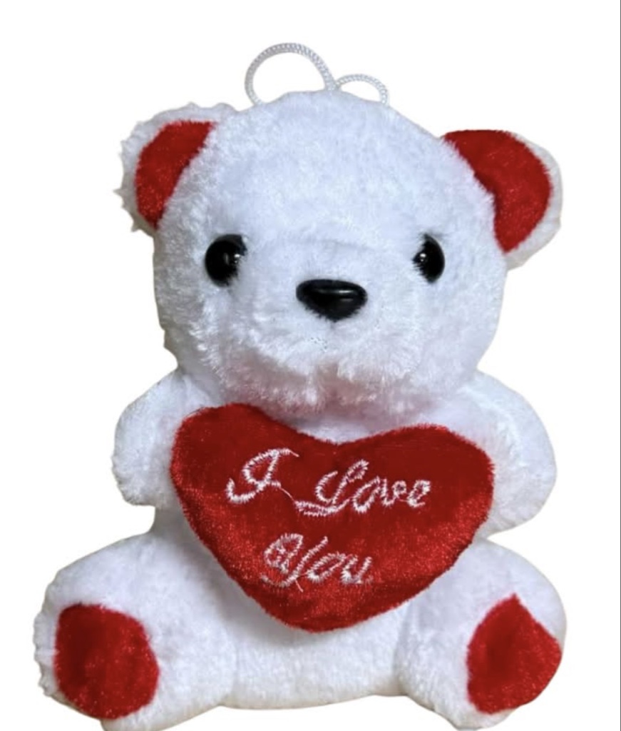 "I Love You" Heart White and Red Teddy Bear (6.5 Inch) (1 Each)