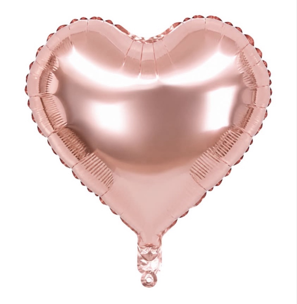 Rose Gold Heart-Shaped Foil Balloon (1 Each) (10 Inch)