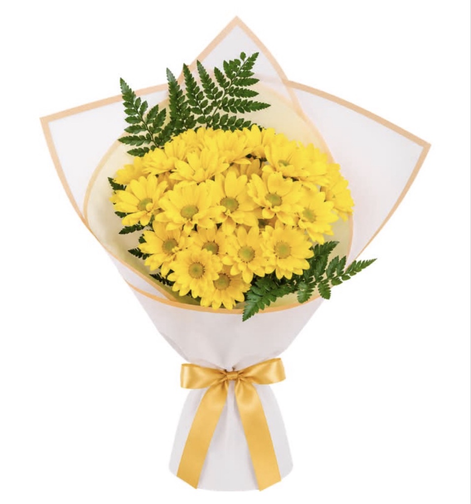 Yellow Daisy Bouquet (Yellow Daisies, Greenery, Elegantly Wrapped)