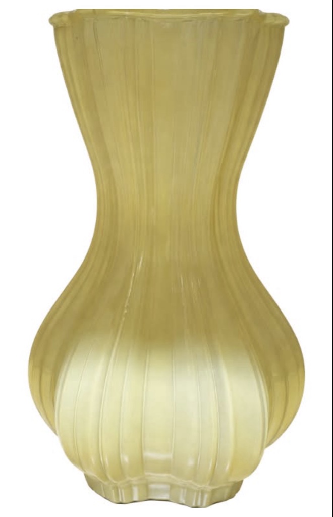 Yellow Frosted Glass Vase (1 Each)
