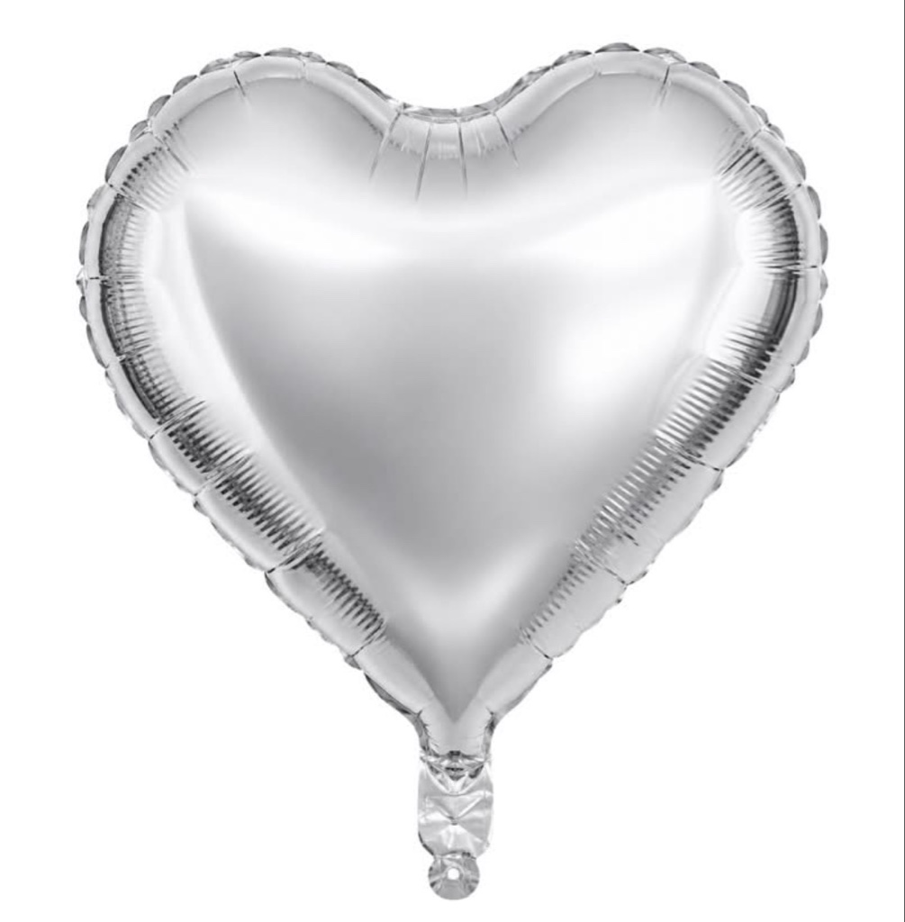 Silver Heart-Shaped Foil Balloon (1 Each) (10 Inch)