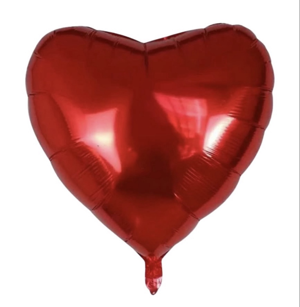 Red Heart-Shaped Foil Balloon (12 Inch) (1 Each)