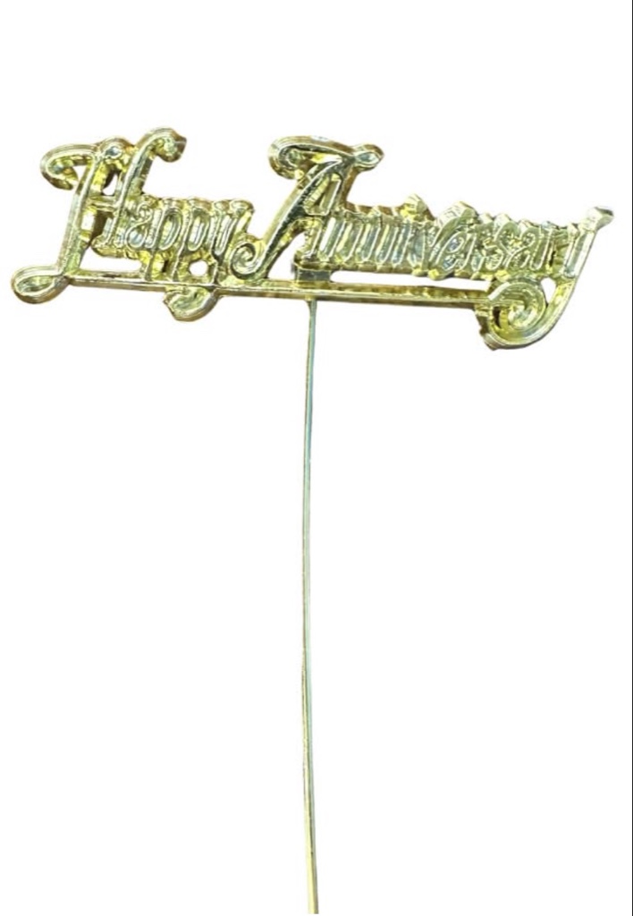 Happy Anniversary Gold Pick