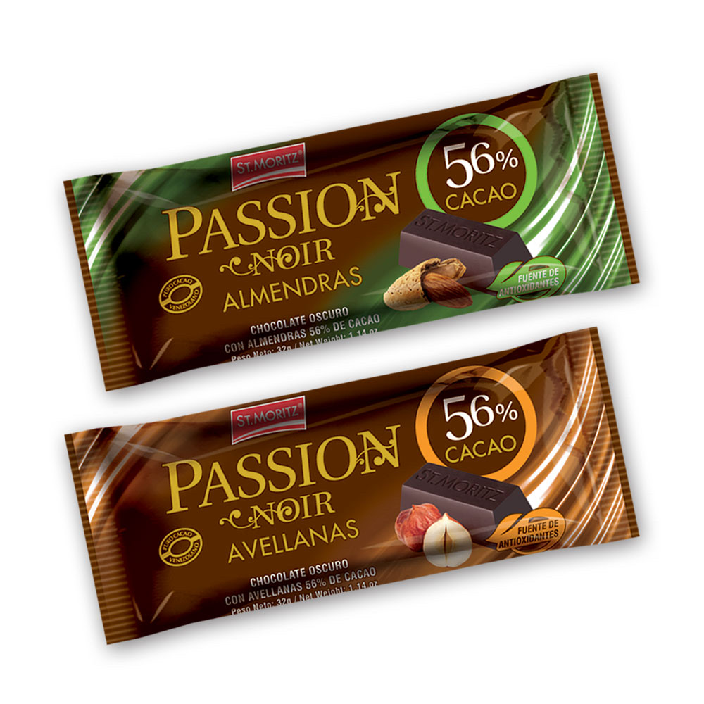 CHOCOLATE PASSION NOIR AVELLANA 56% 32 GR