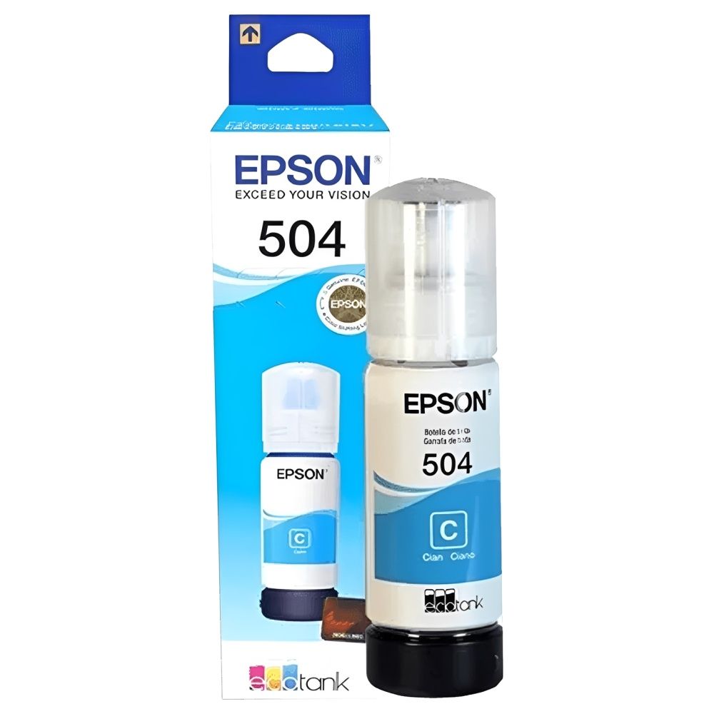 Botella De Tinta Epson T504220-AL Cian Para EcoTank