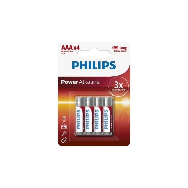 PILA PHILIPS ALCALINA AAA X 4