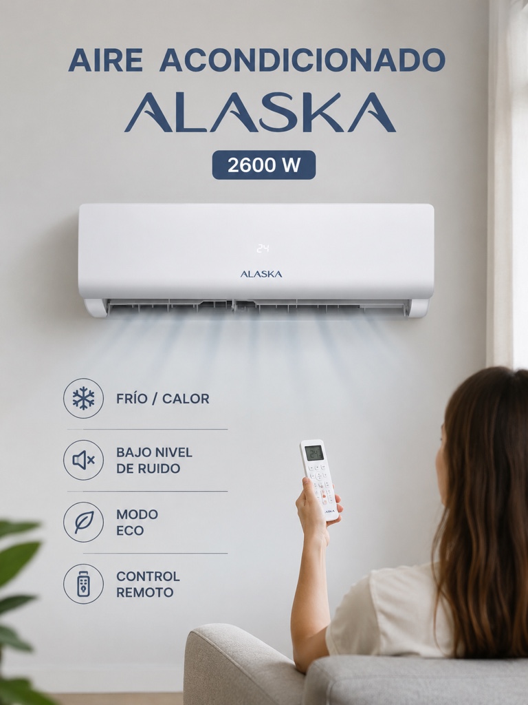 AIRE ACONDICIONADO ALASKA 2600w/2300F. FRIO/CALOR