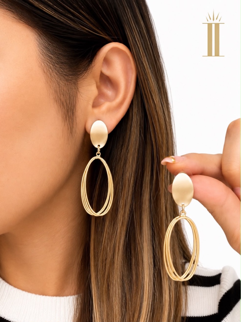 Aretes dorados orion, chapa de oro