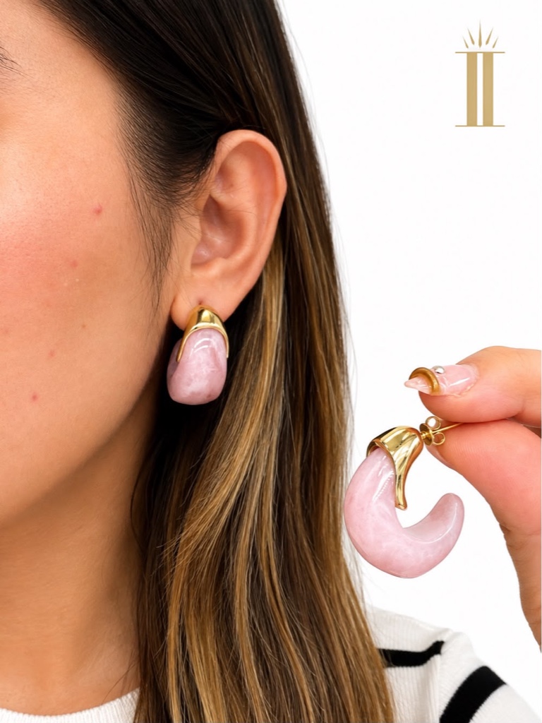 Aretes anacarados rosa