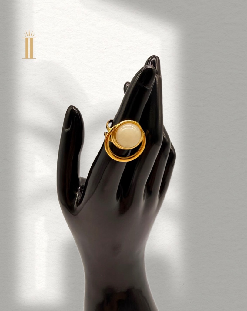 Anillo redondo perla blanca