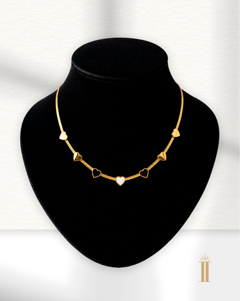 Collar tipo gargantilla de corazón acero inoxidable