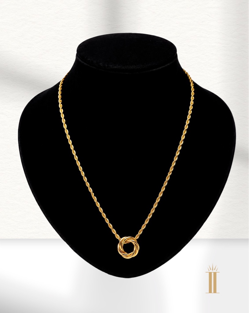 Collar dorado krol con aro acero inoxidable